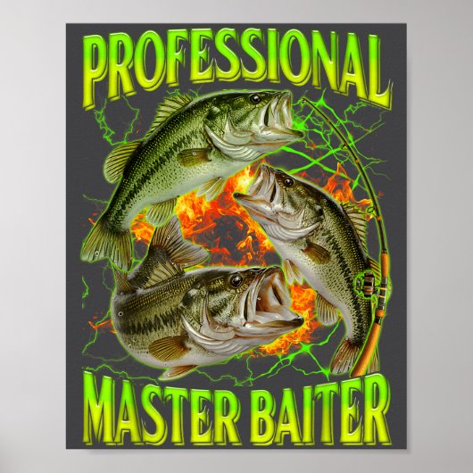 Professional Master Baiter Funny Fishing Meme Boot ポスター (正面)