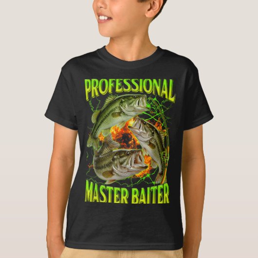Professional Master Baiter Funny Fishing Meme Boot Tシャツ (正面)
