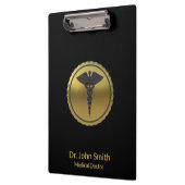 Professional Medical 3D Gold Caduceus Emblem クリップボード (左)