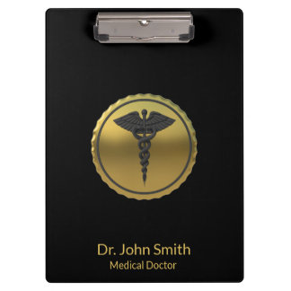 Professional Medical 3D Gold Caduceus Emblem クリップボード