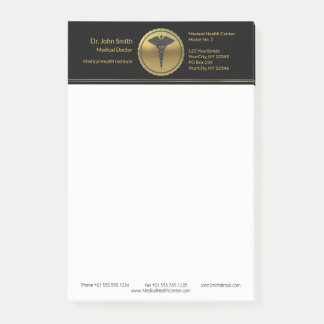 Professional Medical 3D Gold Caduceus Emblem ポストイット