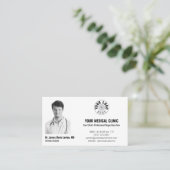 Professional Medical Doctor Photo & Logo, QR Code  名刺 (スタンド正面)
