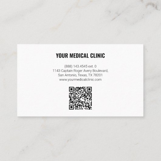 Professional Medical Doctor Photo & Logo, QR Code  名刺 (裏面)