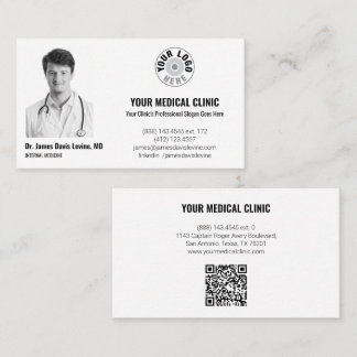 Professional Medical Doctor Photo & Logo, QR Code  名刺