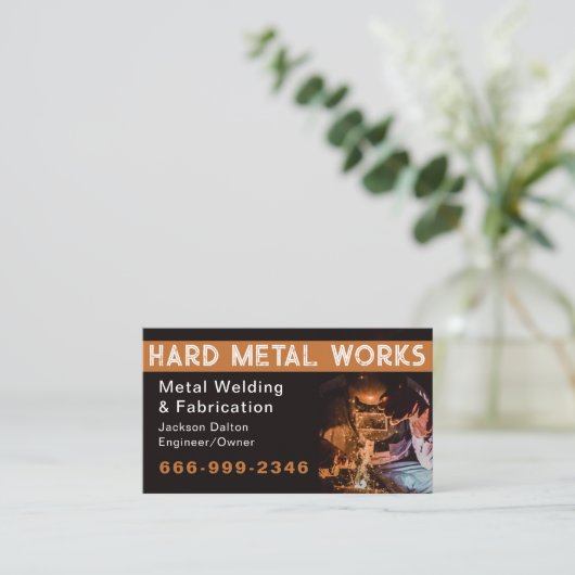 Professional Metal Welding Fabrication Contractor 名刺 (スタンド正面)