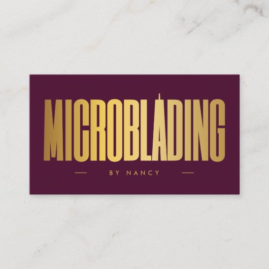 Professional Microblading Tech Burgundy & Gold  名刺 (正面)