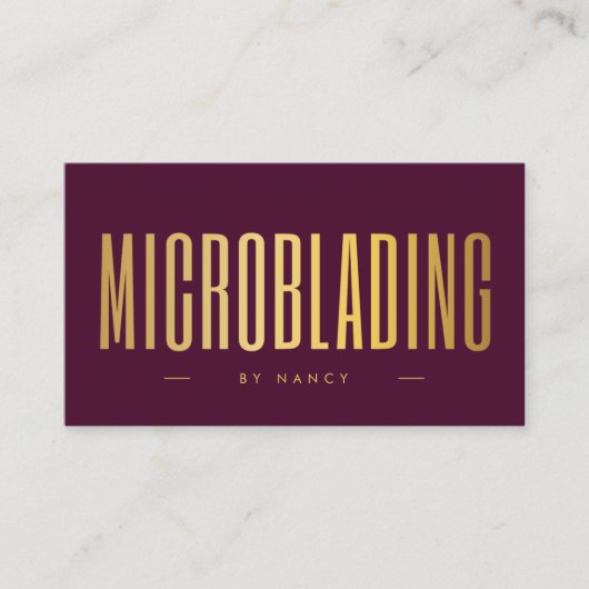 Professional Microblading Tech Burgundy & Gold  名刺 (正面)