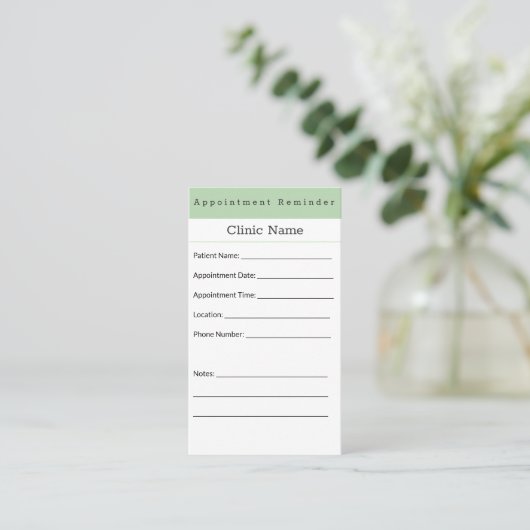 Professional Minimal Appointment Reminder Card 予約カード (スタンド正面)