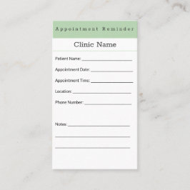 Professional Minimal Appointment Reminder Card 予約カード
