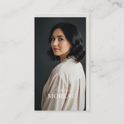 Professional Minimal Elegant Modern Photo QR Code 名刺 (正面)