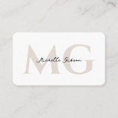 Professional Minimal White Sand Initials 名刺 (正面)