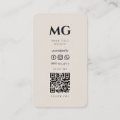 Professional Minimal White Sand Initials 名刺 (裏面)