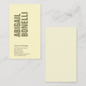 Professional minimalist bold modern cream color 名刺 (正面/裏面)
