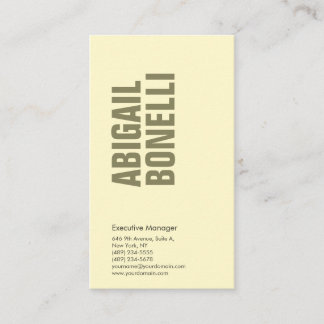 Professional minimalist bold modern cream color 名刺