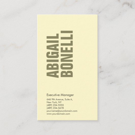 Professional minimalist bold modern cream color 名刺 (正面)