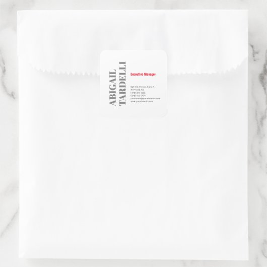 Professional minimalist bold modern custom plain スクエアシール (バッグ)
