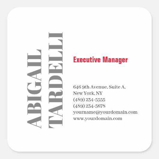 Professional minimalist bold modern custom plain スクエアシール (正面)