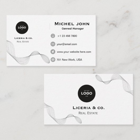 professional Minimalist business custom card 名刺 (正面/裏面)