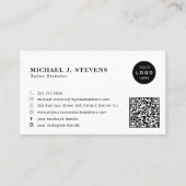 Professional minimalist company logo QR code white 名刺 (正面)