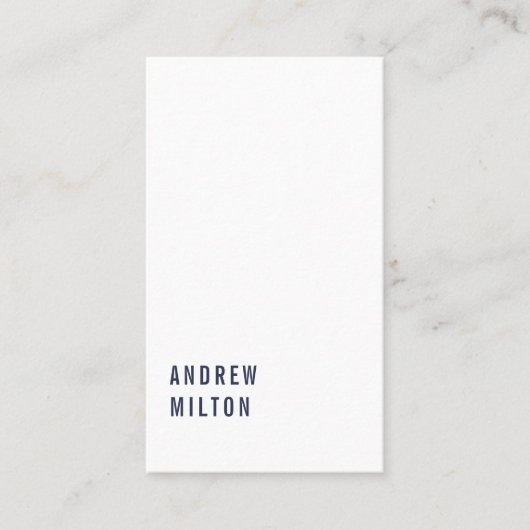 Professional Minimalist Dark Blue White Consultant 名刺 (正面)