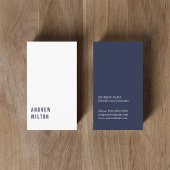 Professional Minimalist Dark Blue White Consultant 名刺
