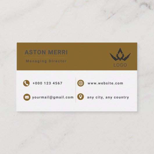 Professional Minimalist Gold and White Digital 名刺 (裏面)