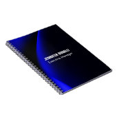 Professional minimalist modern blue add your name ノートブック (右側)