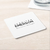 Professional minimalist modern plain スクエアペーパーコースター (アングル)