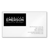 Professional minimalist modern plain black white マグネット名刺 (正面)