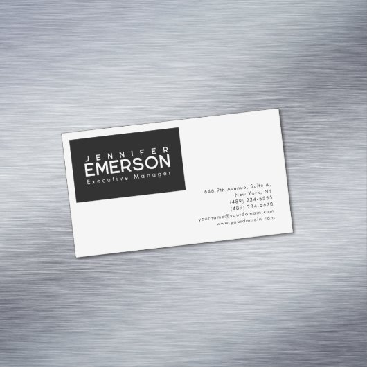 Professional minimalist modern plain black white マグネット名刺 (インサイチュ)