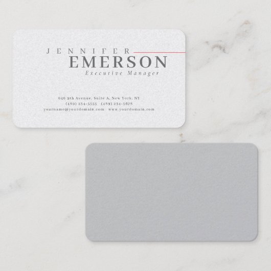 Professional minimalist modern plain premium pearl 名刺 (正面/裏面)