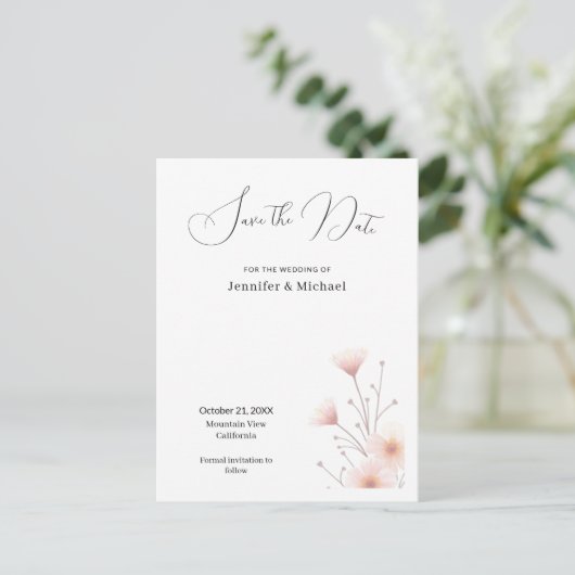 Professional Minimalist Modern Plain Simple 案内ポストカード (スタンド正面)