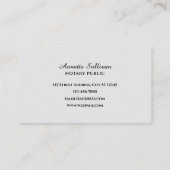 Professional minimalist Notary Business Card 名刺 (裏面)