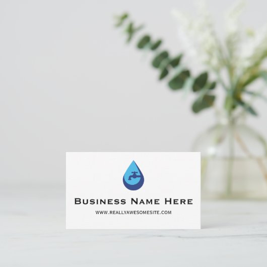 Professional Minimalist Plumber Business Card 名刺 (スタンド正面)