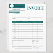 Professional Minimalist Teal Business Paper Sheet (正面)