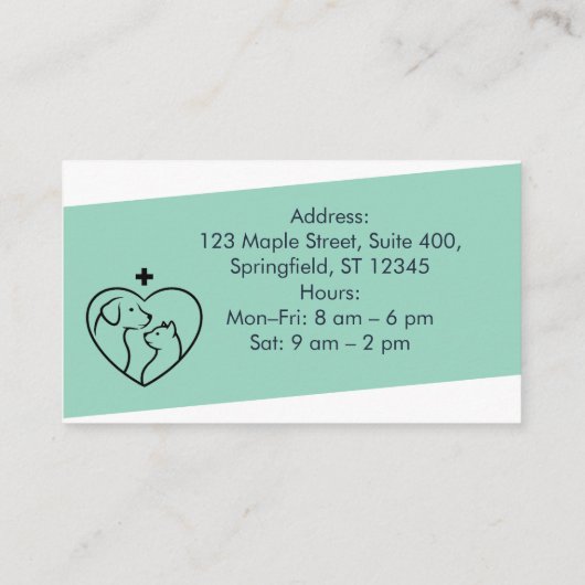 Professional Minimalist Veterinary Busines Card 名刺 (裏面)
