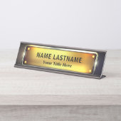 Professional Modern Black and Gold Office デスクネームプレート (正面)