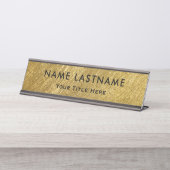 Professional Modern Black and Gold Office デスクネームプレート (正面)