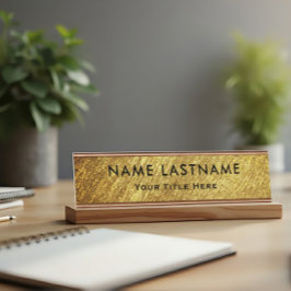Professional Modern Black and Gold Office デスクネームプレート