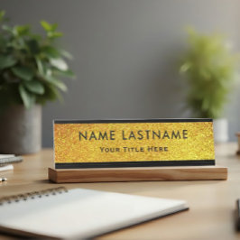 Professional Modern Black and Gold Office デスクネームプレート