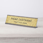 Professional Modern Black and Gold Office デスクネームプレート (正面)