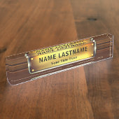 Professional Modern Black and Gold Office デスクネームプレート (側面)