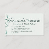Professional Modern Botanical Nail Art Watercolor 名刺 (裏面)
