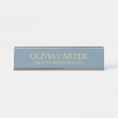 Professional Modern Classy Blue Gold Office Titl デスクネームプレート (正面)