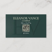 Professional Modern Contemporary Minimalist Green  名刺 (裏面)