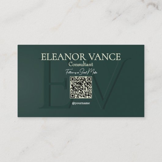 Professional Modern Contemporary Minimalist Green  名刺 (裏面)