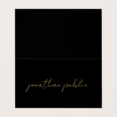 Professional Modern Elegant Black & Gold Folded 名刺 (外部フラット)