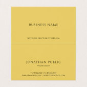 Professional Modern Elegant Black & Gold Folded 名刺 (内部フラット)