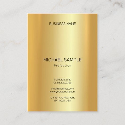 Professional Modern Elegant Gold Template Glamour 名刺 (裏面)