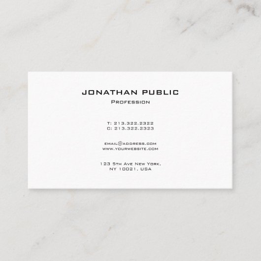 Professional Modern Elegant Minimalist Template 名刺 (正面)